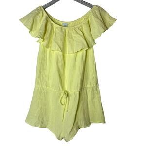 Eberjey Lucia Off Shoulder Teddy Romper Yellow NEW